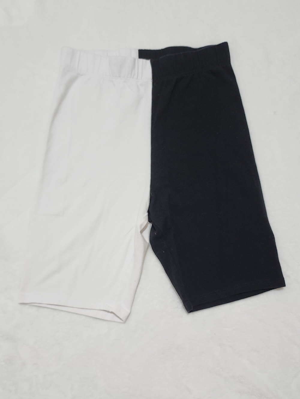 Two-Tone Black and White Bike Shorts XS/S